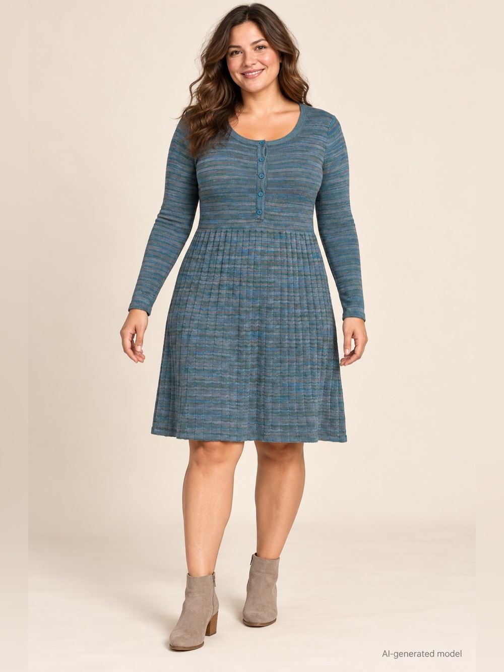 prAna Teal Striped Knit Henley Sweater Dress XL – New With Tags